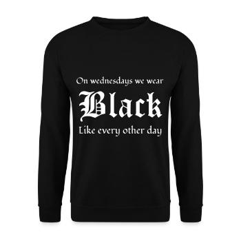 Gothic Lover Wednesdays Wear We Black Like - Unisex Sweatshirt - black - Front - Alina (178cm) & Michal (187cm)
