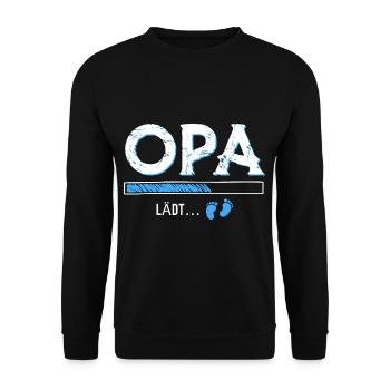 Opa lädt - Unisex Pullover - Schwarz - Vorne - Alina (178cm) & Michal (187cm)