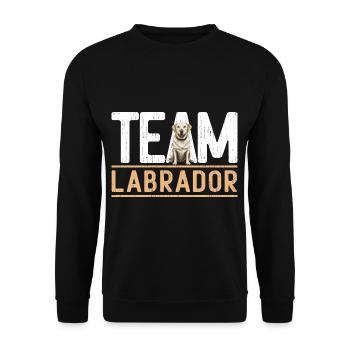 Team Labrador Team Hund Labradormotiv - Unisex Pullover - Schwarz - Vorne - Alina (178cm) & Michal (187cm)