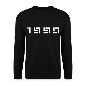 Geburtsjahr Geburtstag Born In - Made in 1990 - Unisex Pullover - Schwarz - Vorne - Alina (178cm) & Michal (187cm)