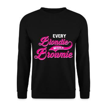 Every Blondie Needs A Brownie - Unisex Sweatshirt - black - Front - Alina (178cm) & Michal (187cm)