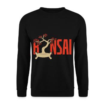 Bonsai Tree - Unisex Sweatshirt - black - Front - Alina (178cm) & Michal (187cm)