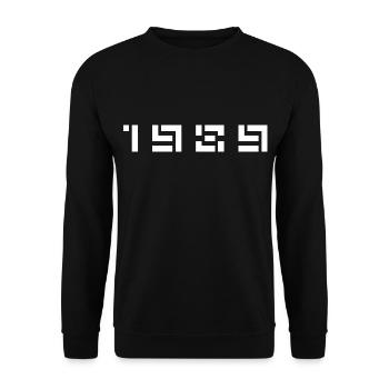 Année de naissance Anniversaire Né en - Fabriqué en 1989 - Sweat-shirt Unisexe - noir - Devant - Alina (178cm) & Michal (187cm)