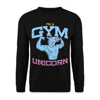 Gym Licorne - Sweat-shirt Unisexe - noir - Devant - Alina (178cm) & Michal (187cm)