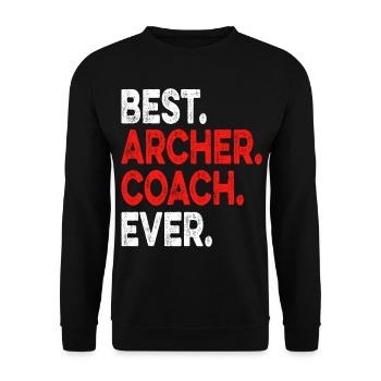 Bogenschütze Bogensport Pfeil Bogen Bogenschießen - Unisex Pullover - Schwarz - Vorne - Alina (178cm) & Michal (187cm)