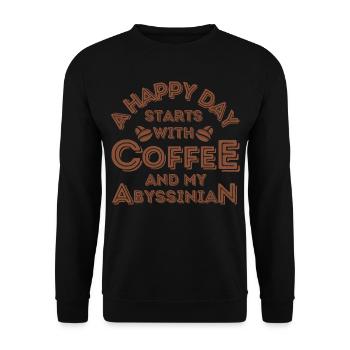 Abyssinian Cat Coffee Cafe - Unisex Sweatshirt - black - Front - Alina (178cm) & Michal (187cm)