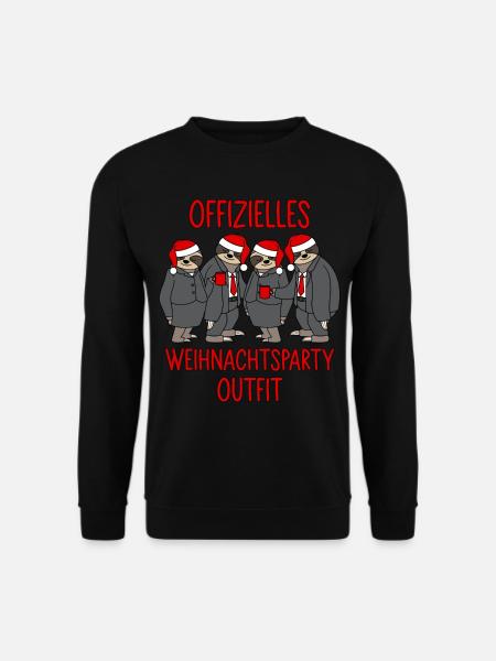 Offizielles Weihnachtsparty 2025 Outfit Faultier - Unisex Pullover - Schwarz