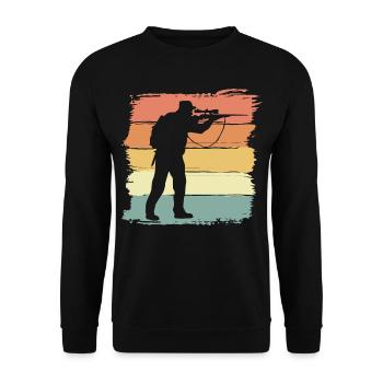 Chasse rétro vintage - Sweat-shirt Unisexe - noir - Devant - Alina (178cm) & Michal (187cm)