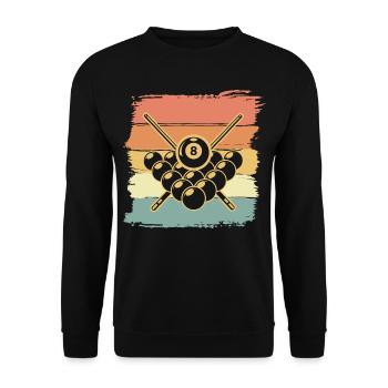 Billard retro vintage - Unisex Pullover - Schwarz - Vorne - Alina (178cm) & Michal (187cm)