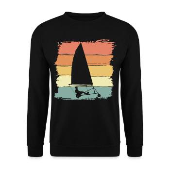 Sand sailing retro vintage country sailing - Unisex Sweatshirt - black - Front - Alina (178cm) & Michal (187cm)