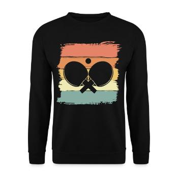 Tennis de table rétro vintage - Sweat-shirt Unisexe - noir - Devant - Alina (178cm) & Michal (187cm)