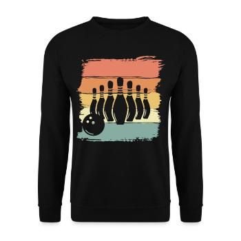 Bowling retro vintage - Unisex Pullover - Schwarz - Vorne - Alina (178cm) & Michal (187cm)