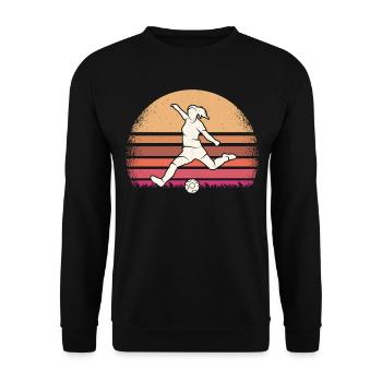 Fußballer Fußballspieler Frauen Fußball - Unisex Pullover - Schwarz - Vorne - Alina (178cm) & Michal (187cm)