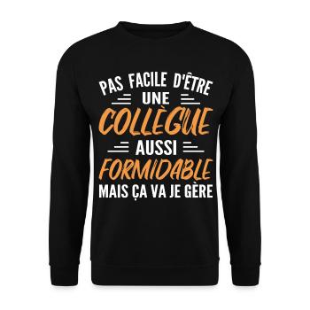 Great colleague | Humor Woman Colleague - Unisex Sweatshirt - black - Front - Alina (178cm) & Michal (187cm)