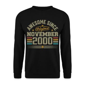 November 2000 Birthday Gift | November 2000 - Unisex Sweatshirt - black - Front - Alina (178cm) & Michal (187cm)