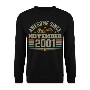November 2001 Birthday Gift | November 2001 - Unisex Sweatshirt - black - Front - Alina (178cm) & Michal (187cm)