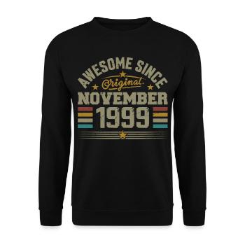 Novembre 1999 Cadeau Anniversaire | November 1999 - Sweat-shirt Unisexe - noir - Devant - Alina (178cm) & Michal (187cm)