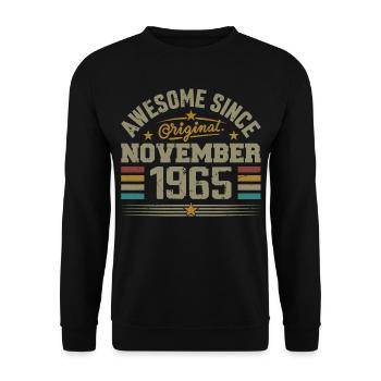 November 1965 Birthday Gift | November 1965 - Unisex Sweatshirt - black - Front - Alina (178cm) & Michal (187cm)