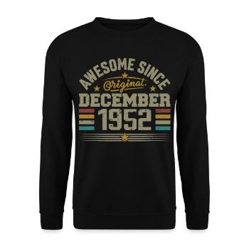 Dezember 1952 - Dezember 1952 Geburtstagsgeschenk - Unisex Pullover - Schwarz - Vorne - Alina (178cm) & Michal (187cm)