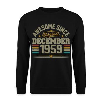Dezember 1959 - Dezember 1959 Geburtstagsgeschenk - Unisex Pullover - Schwarz - Vorne - Alina (178cm) & Michal (187cm)