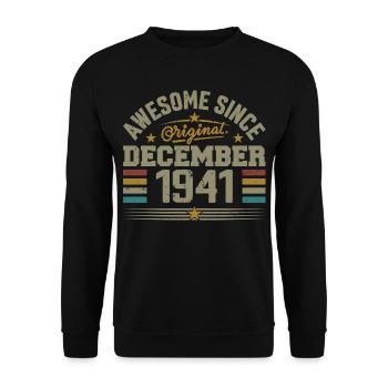Dezember 1941 - Dezember 1941 Geburtstagsgeschenk - Unisex Pullover - Schwarz - Vorne - Alina (178cm) & Michal (187cm)