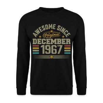 Dezember 1967 - Dezember 1967 Geburtstagsgeschenk - Unisex Pullover - Schwarz - Vorne - Alina (178cm) & Michal (187cm)