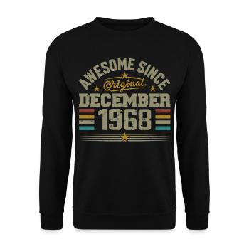 December 1968 - December 1968 Birthday Gift - Unisex Sweatshirt - black - Front - Alina (178cm) & Michal (187cm)