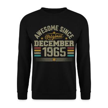 December 1965 - December 1965 Birthday Gift - Unisex Sweatshirt - black - Front - Alina (178cm) & Michal (187cm)