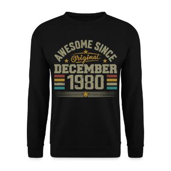 December 1980 - December 1980 Birthday Gift - Unisex Sweatshirt - black - Front - Alina (178cm) & Michal (187cm)