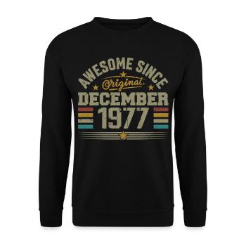 December 1977 - December 1977 Birthday Gift - Unisex Sweatshirt - black - Front - Alina (178cm) & Michal (187cm)