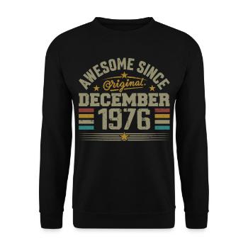 Dezember 1976 - Dezember 1976 Geburtstagsgeschenk - Unisex Pullover - Schwarz - Vorne - Alina (178cm) & Michal (187cm)