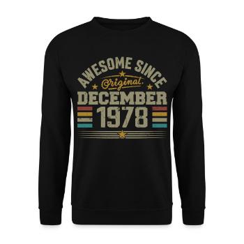 December 1978 - December 1978 Birthday Gift - Unisex Sweatshirt - black - Front - Alina (178cm) & Michal (187cm)