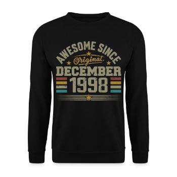 Dezember 1998 - Dezember 1998 Geburtstagsgeschenk - Unisex Pullover - Schwarz - Vorne - Alina (178cm) & Michal (187cm)