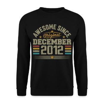 Dezember 2012 - Dezember 2012 Jubiläumsgeschenk - Unisex Pullover - Schwarz - Vorne - Alina (178cm) & Michal (187cm)