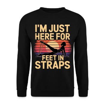 I'm Just Here For Feet In Straps 13 - Unisex Pullover - Schwarz - Vorne - Alina (178cm) & Michal (187cm)