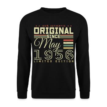 Cadeau Anniversaire Mai 1956, Gift May 1956 - Sweat-shirt Unisexe - noir - Devant - Alina (178cm) & Michal (187cm)
