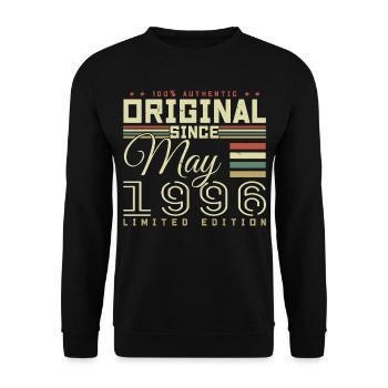 Gift Anniversaire Mai 1996, Gift May 1996 - Unisex Pullover - Schwarz - Vorne - Alina (178cm) & Michal (187cm)