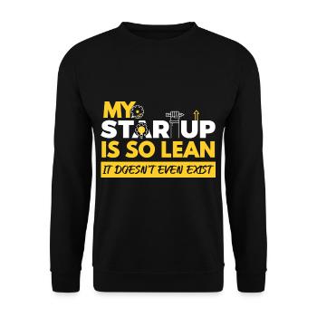 Lean Startup Does Not Exist Founder - Unisex Sweatshirt - black - Front - Alina (178cm) & Michal (187cm)