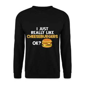 Cheeseburger Cheese Sandwich Hamburger - Unisex Sweatshirt - black - Front - Alina (178cm) & Michal (187cm)