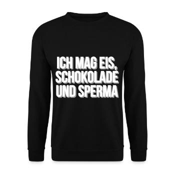 Eis Schokolade Sperma - Unisex Pullover - Schwarz - Vorne - Alina (178cm) & Michal (187cm)