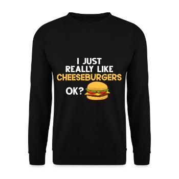 Cheeseburger Cheese Sandwich Hamburger - Unisex Sweatshirt - black - Front - Alina (178cm) & Michal (187cm)