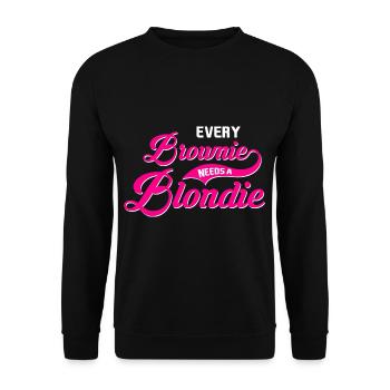 Every Brownie Needs A Blondie - Unisex Sweatshirt - black - Front - Alina (178cm) & Michal (187cm)