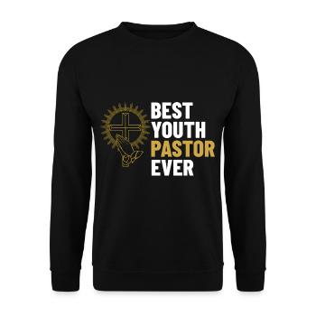 Youth Parish Church Pastor Christian - Unisex Sweatshirt - black - Front - Alina (178cm) & Michal (187cm)