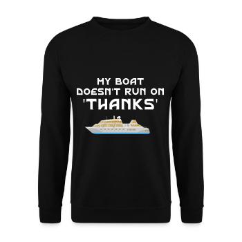 My boat is no longer running thanks to Funny Boat Captain - Unisex Sweatshirt - black - Front - Alina (178cm) & Michal (187cm)