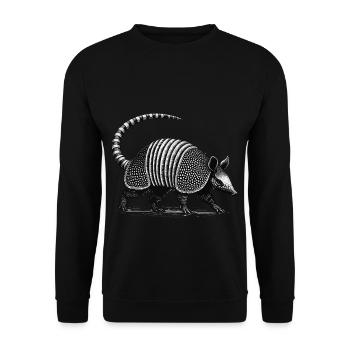 Armadillo Gürteltier - Unisex Pullover - Schwarz - Vorne - Alina (178cm) & Michal (187cm)