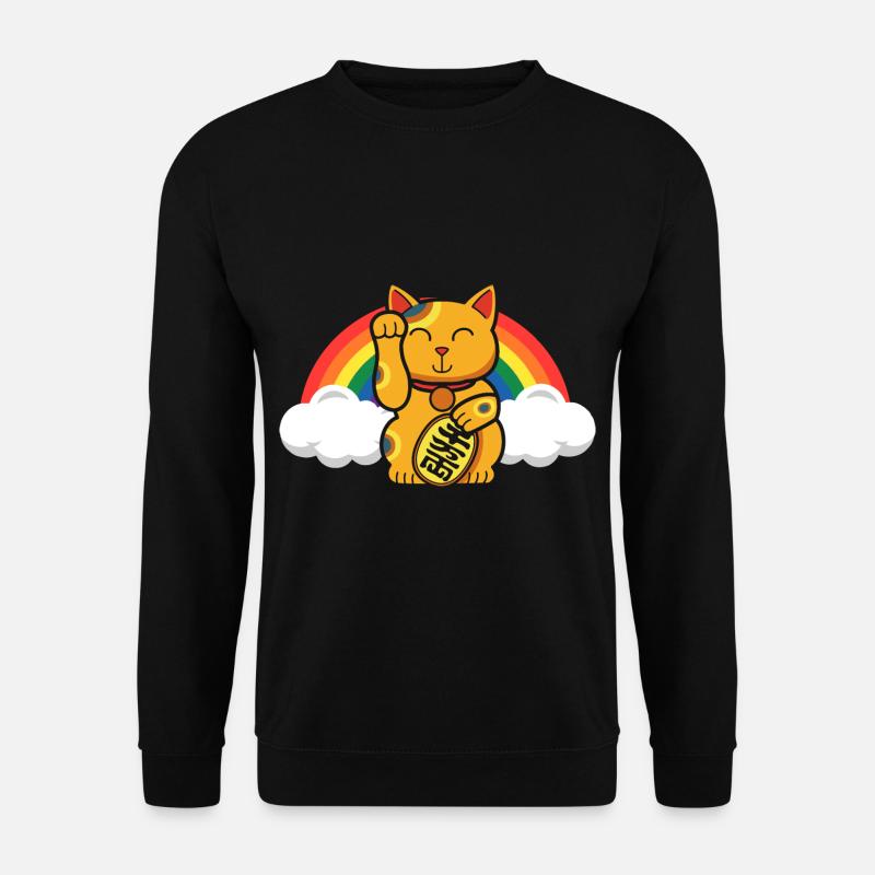 Glückskatze Maneki Neko Japanische Glückskatze - Unisex Pullover - Schwarz