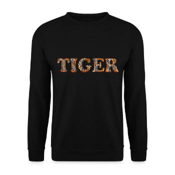 Tiger Text cool - Unisex Pullover - Schwarz - Vorne - Alina (178cm) & Michal (187cm)