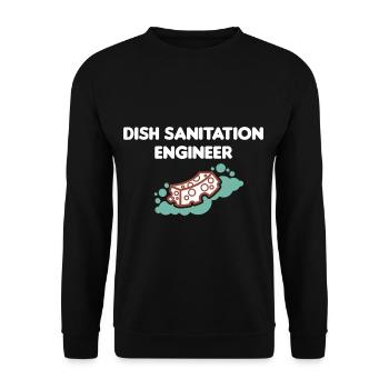 Dishwasher man dish cleaning engineer lu - Unisex Sweatshirt - black - Front - Alina (178cm) & Michal (187cm)