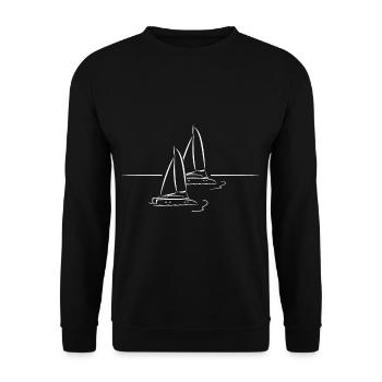 Catamaran Sailboat Sailing Sailing Clothing Sailors - Unisex Sweatshirt - black - Front - Alina (178cm) & Michal (187cm)