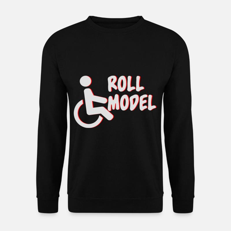 Rollmodell Lustig Handicap Amputierter Rollstuhlfa - Unisex Pullover - Schwarz